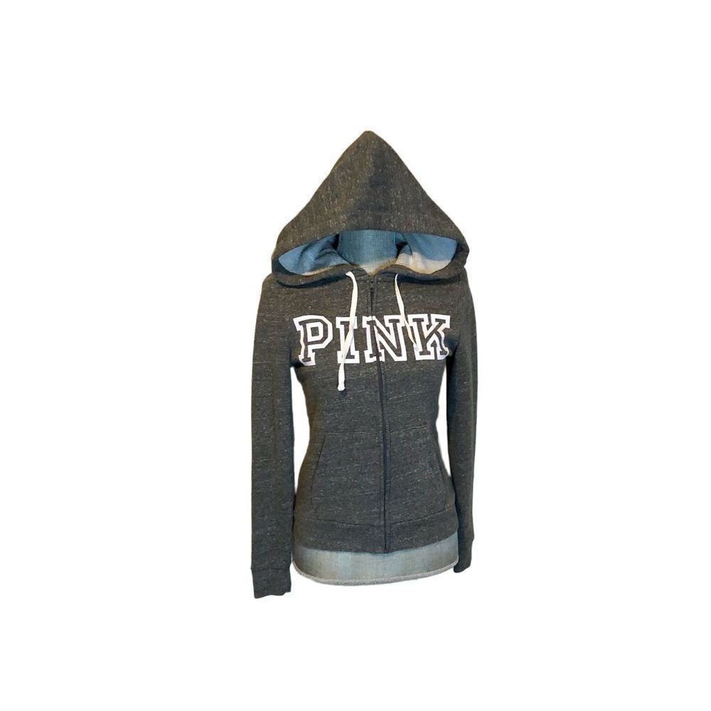 NWOT Women’s gray VS Pink zip up hoodie size small